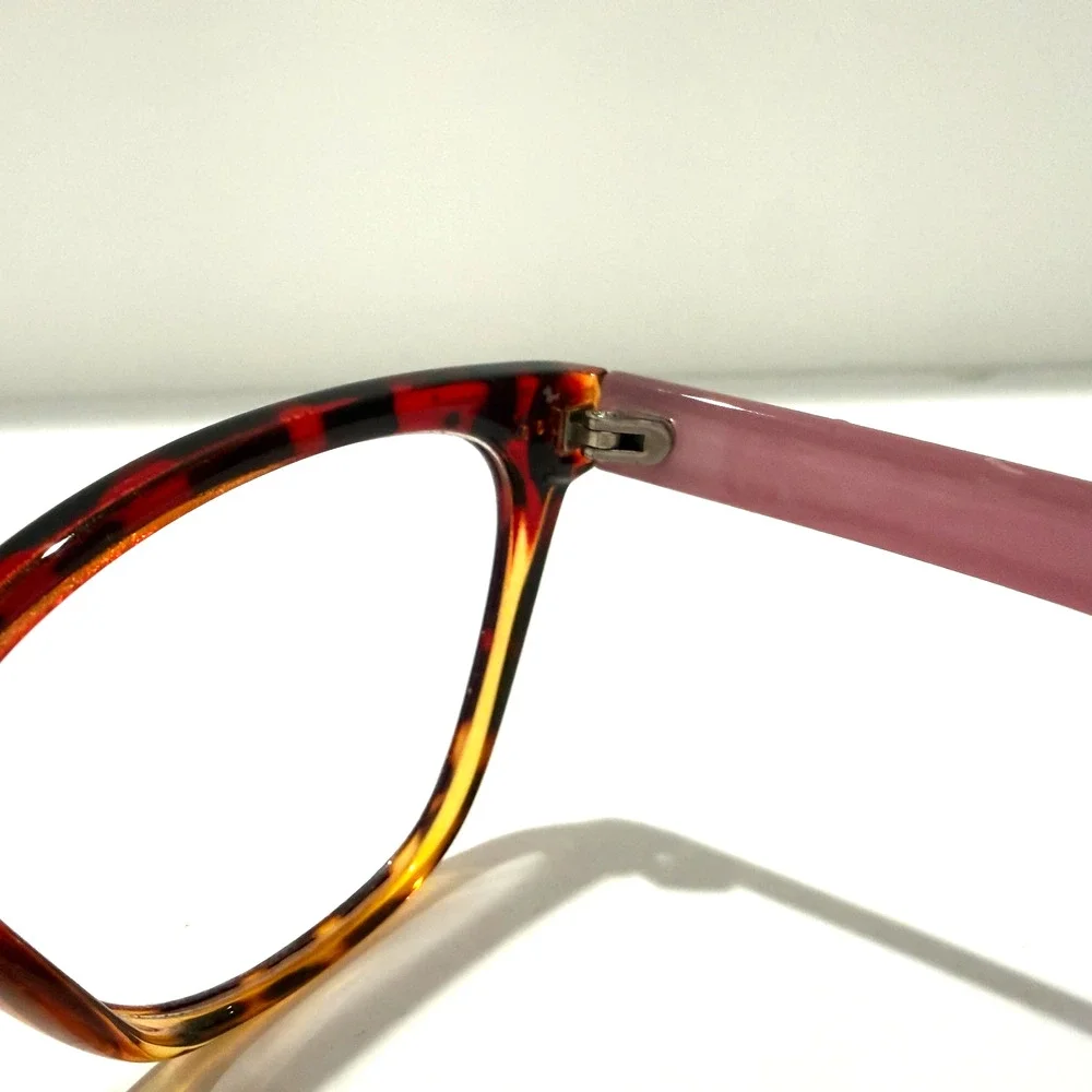 Zenni Cat Eye Eyeglass Frames Tortoiseshell Pink Arms No Lenses